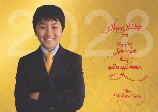 Year of Golden Opportunities Holiday Photo Card