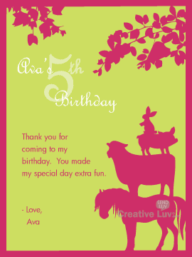 Pony Ride & Bunny Birthday Flat Invitation