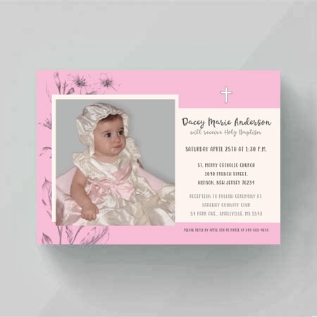 Blessed Baptism Christening Invitation