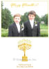 Golden Menorah Flat Photo Cards