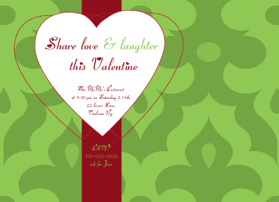 Flourish Heart Invitation, Heart Invitation, Love Invitation, Valentine Invitation