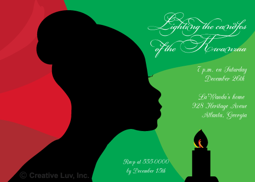 Lady's Silhouette Kwanzaa Flat Invitation