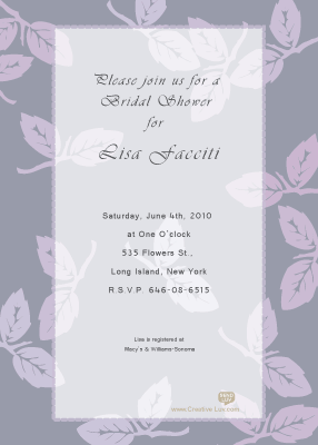 Rose leaves Invitation, Mature Invitation, Garden Invitation, Woman Invitation, green invitation, birthday invitation,