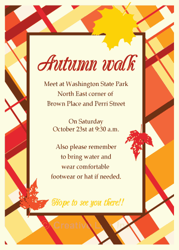 Plaid Fall Flat Invitation 