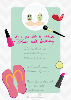 Spa Girls Invitation