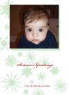 Snow in Green Motif Photo Card